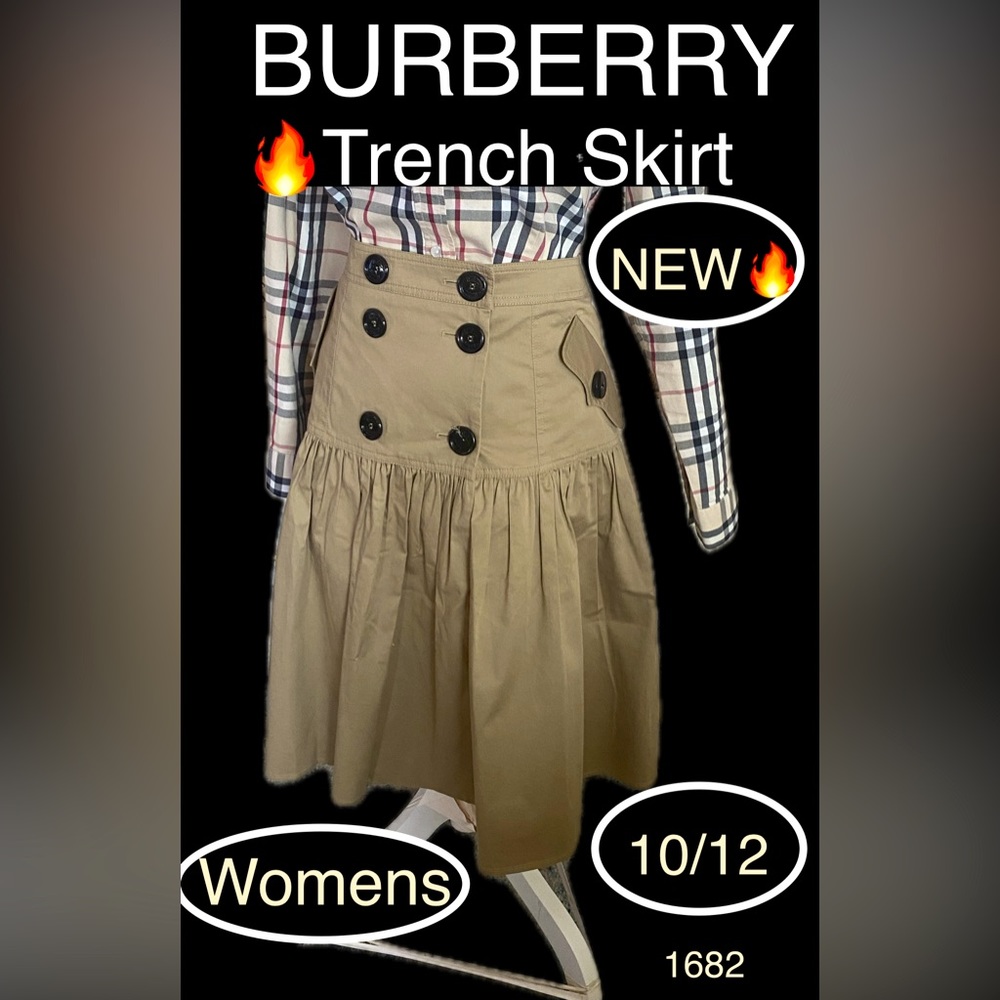 NEW🔥BURBERRY Trench SKIRT🔥Fully lined! Womens 10/12+(34”waist)…WOW🤩Must👀SEE!
